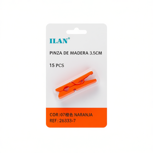 Ilan Mollette in Legno 3,5 Cm Arancioni 15 Pezzi per Asciugare il Bucato - Product Image 2