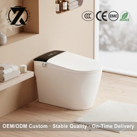WC intelligent en céramique avec siphon en P et télécommande incluse – Ensemble de toilettes connectées pour salle de bain