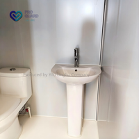Unité combinée WC et douche portable en structure acier moderne, salle de bain mobile tout-en-un avec cadre renforcé