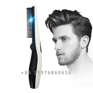 Drop shipping akülü elektrikli erkekler hızlı sakal düzleştirici fırça iyonik ısıtmalı şekillendirici saç tarak için USB şarj edilebilir seyahat