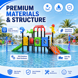 Équipement de <span class=keywords><strong>parc</strong></span> <span class=keywords><strong>aquatique</strong></span> pour enfants, directement de l'usine, toboggan de terrain de jeux extérieur <span class=keywords><strong>avec</strong></span> jouets à jets d'eau - Product Image 6