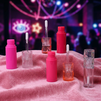 Tubes de brillant à lèvres uniques et mignons, vides, rose, rouge, transparents, 6 ml, avec bouchon à vis, impression sérigraphique, logo personnalisé, mini emballage