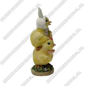 Poussins de Pâques en <span class=keywords><strong>Bonnet</strong></span> Chapeaux Ensemble de 3 Figurines Nouveau So Cute pour le Printemps - Product Image 3