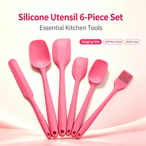 6 Piece <b>Silicone</b> Baking Spatula Set Non <b>Stick</b> Pastry Utensils Food Grade Heat Resistant Kitchen Baking Tools - Product Image 3