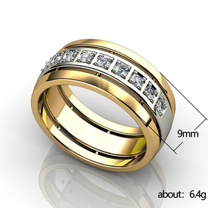 Unisex Two Tone Simple Ring Couple Style Fashion Jewelry Finger Ring - Product Image 5