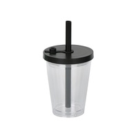 Gobelet à neige pour enfants de 12 oz avec trou pré-percé, tasse à café à double paroi avec couvercle robuste et paille