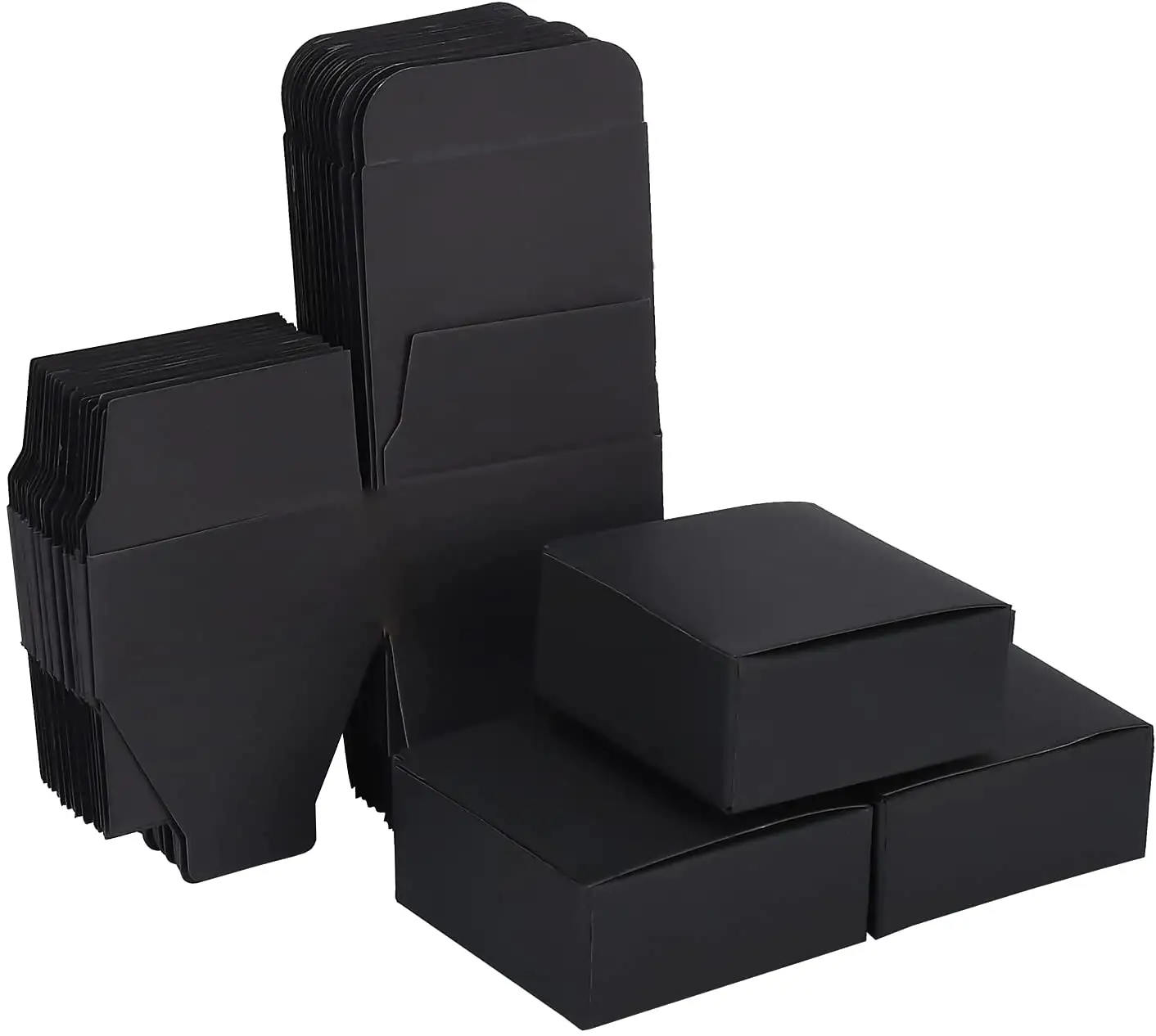 ブラックフェイバーボックス、クラフトペーパーギフトボックス、ミニスクエアギフトラッピングファイバーボックスプレゼントバースデー用の小さなギフトジュエリーボックス