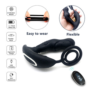 Masseur anal vibrant le plus vendu <span class=keywords><strong>avec</strong></span> double anneau, entraînement de la prostate, télécommande sans fil pour <span class=keywords><strong>chauffage</strong></span>, jouets sexuels pour adultes - Product Image 1