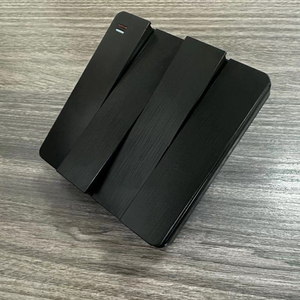 16A PC chuyển đổi ánh sáng điện anh tiêu chuẩn nhà máy ODM/OEM blalck chải lớn đẩy Bảng điều chỉnh 4 gang <span class=keywords><strong>1</strong></span>/2 cách tường chuyển đổi 86*86 Mét - Product Image 1