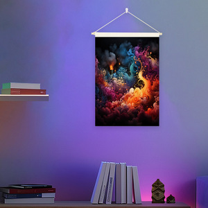 ผ้าแขวนผนังลายป่าเวทมนตร์เรืองแสงในที่มืด แบบสั่งทำได้ พร้อมโลโก้  ลายพิเศษ  สำหรับตกแต่งบ้าน สไตล์ฮิปปี้  ใช้กับแสงแบล็คไลท์ - Product Image 5