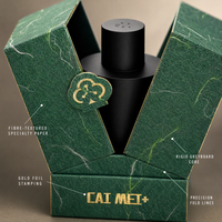 Boîte d'emballage de parfum de luxe avec rabat magnétique pour flacon cosmétique, conteneur rigide vert élégant, vente en gros personnalisée