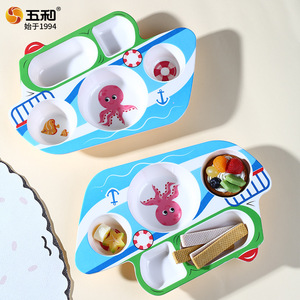 Wuhe Childrens Car Shaped Divided Plate Food Grade Drop Resistant For Kids Meals 2 4 Years - Product Image 2