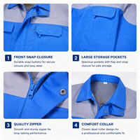 Ensemble de vêtements de travail industriels bicolores sur mesure OEM, veste et pantalon cargo avec couleurs et logo personnalisés, durable pour les équipes d'usine/de entrepôt