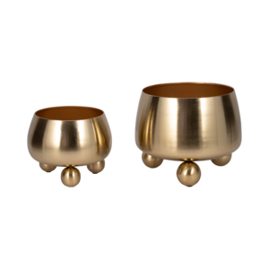 Fioriere Moderne in Metallo con Piedini a Sfera, Vasi Rialzati per Arredamento Interno ed Esterno - Product Image 1