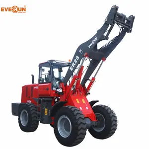 Everun Machines agricoles ER28 2800kg de haute qualité avec attelage rapide Chargeuse sur pneus à godet
