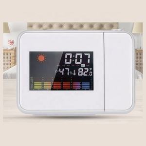Reloj Despertador <span class=keywords><strong>con</strong></span> Proyección, Estación Meteorológica, Pronóstico del Tiempo, <span class=keywords><strong>Proyector</strong></span>, Reloj Despertador de Mesa, Luz de Fondo LED, Pantalla Digital Colorida - Product Image 2