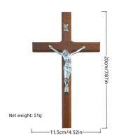 Fait à la main Religieux DIY Bois Artisanat Grande Croix Tenture Décorations Jésus Croix En Bois Pendentif Catholique Charme Mur Signes