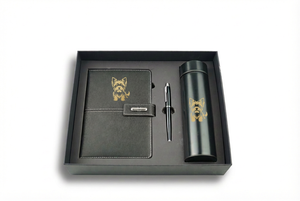 2026 New Style Retro Business Custom Logo and Color Customized Luxury <b>Notebooks</b> Pen Bottle Gift <b>Sets</b> with Letterpress Printing - Product Image 2