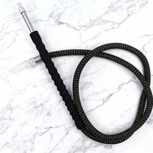 Mangueras de Plástico para Narguile con Rayas Amarillas y Negras de Aluminio y Silicona, Accesorios para Narguile, Tabaco, Artículos para Fumar en Casa - Product Image 1