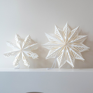 زينة معلقة جديدة على شكل ندفة ثلج ثلاثية الأبعاد من الورق المجوف بأسلوب نورديك لشجرة عيد الميلاد والنوافذ بطول أكثر من 200 سم - Product Image 3