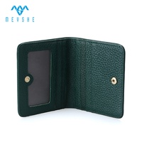 Dompet Kartu ID Kulit Asli Tipis Sederhana Lipat Dua Anti RFID Minimalis Wanita Harga Pabrik Custom