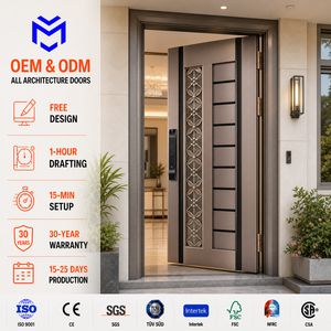 Porta d'Ingresso Principale di Sicurezza in Acciaio Inox su Misura per Villa di Lusso, <span class=keywords><strong>Design</strong></span> Moderno per Esterno - Product Image 1