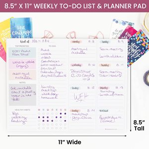 Weekly Planner <b>Notepad</b> Custom <b>A5</b> Hardcover Leather 100 Sheets Gift - Product Image 2