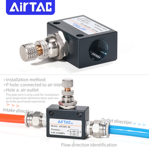 AIRTAC ASC100-06/200-08/300-10/300-15 Drehzahl regelventil Einweg-Drossel klappe Luft Manueller Magnet drossel strom C. - Product Image 4