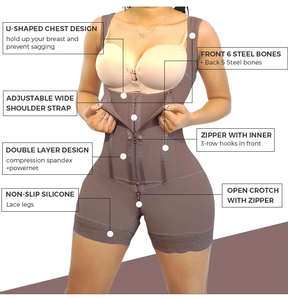 Post Surgery Fajas Colombianas Moldeadoras Para Mujer High Compression Bodysuit <strong>Tummy</strong> <strong>Control</strong> 11 Steel Bones USA Warehouse OEM - Product Image 3