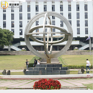 Escultura Abstracta de Globo Terráqueo Jia Hua, de Acero Inoxidable, para Montar en el Suelo, Decoración para Jardín, Plaza o Exteriores - Product Image 1