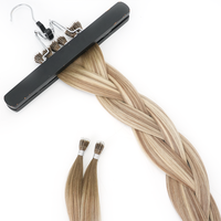 Extensions de cheveux humains Remy ondulés blonds à nano-anneaux, bouclés et lisses, 20" 22" 24" 26" 28", extensions de cheveux vierges Remy
