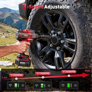 Avhrit Cordless Impact Wrench 3/4 In 2200Nm High Torque 5000Maha Battery Diy <b>Power</b> <b>Tool</b> - Product Image 5