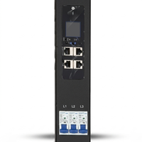 PDU intelligent industriel 80A triphasé 415V 240V C19 12 prises avec disjoncteur magnétique hydraulique, IPDU mesuré et commuté pour serveur HPC AI GPU
