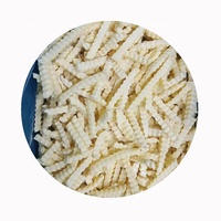 Meilleur prix 12mm congelé IQF froissé coupe pré-frit spirale bandes de pommes de terre cuisson rapide frites emballage alimentaire en gros en vrac