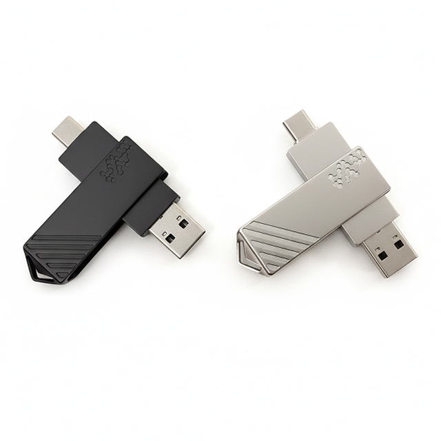 Personalised Metal Swivel Type C Mobile Computer 2-in-1 USB Flash Drive 2.0 Memory Stick Waterproof OTG USB Thumb Drive
