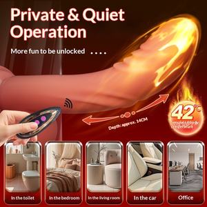 Vrouwelijke vibrator-dildo Vloeibaar siliconen 6 frequenties Automatische telescopische vibratie Verwarming Afstandsbediening Waterdicht Volwassen seks - Product Image 4