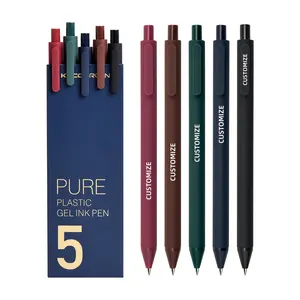 KACO Custom Gel Ink Pens PURE Retro Color 0.5mm Fine Point 5 Colors Set Colored Ink School Office Supplies