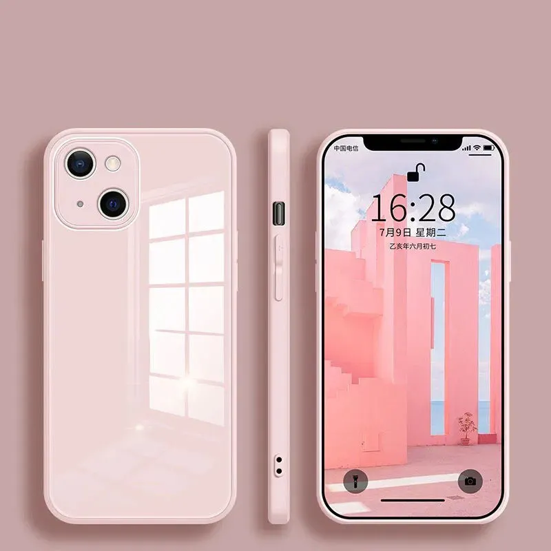 Desain Baru Pelindung Casing Ponsel Kaca Tempered Penutup Belakang Antigores untuk iPhone 13 Pro Max 12 Pro 14 Max