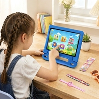 Tablette pour enfants 10 pouces WiFi Qualcomm 615 Octa Core, tablette éducative intelligente résistante aux chutes, 512 Go, Android 14, carte SIM, jeux pour enfants