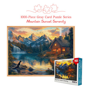<span class=keywords><strong>Puzzle</strong></span> personnalisé en carton blanc, Montagne Coucher de Soleil Sérénité, Lamination Texturée, Impression Heidelberg, Haute Interconnexion 1:1, Poster Cadeau - Product Image 1