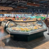 Congélateur de présentation pour la viande sèche des supermarchés, congélateur commercial pour la viande de charcuterie, réfrigérateur pour poulet congelé