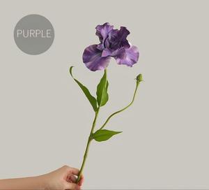 BF-IR01 Fleurs artificielles <span class=keywords><strong>iris</strong></span> violettes faites à la main de haute qualité, toucher réel en latex PU, pour la Fête des Mères et la décoration intérieure - Product Image 5