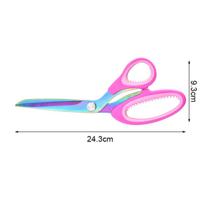 Pinkish Purple Stainless Steel Tailor Scissors 24.3cm V Shaped Multi Functional For <b>Sewing</b> Craft Use - Product Image 1