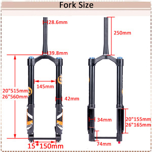 Boucle Horquilla <span class=keywords><strong>fox</strong></span> Fat Tire 5.0 <span class=keywords><strong>20</strong></span>/26 pouces vtt électrique fourche inversée, axe traversant 15x150mm fourche de vélo - Product Image 2