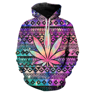 3d Printed Jersey <strong>Hoodie</strong> for Men Custom Oem Odm All-print <strong>Weeds</strong> Leaf Design - Product Image 5