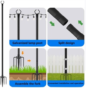 Guirlande légère en métal pour <span class=keywords><strong>ficelle</strong></span> extérieure avec fourche suspendue pour patio arrière-cour jardin pont fête mariage - Product Image 2