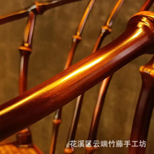 Handmade Lacquered Bamboo <b>Armchair</b> Ming Style Tea Chair Living Room Chair Single Person Use - Product Image 5
