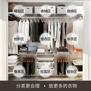 Walk In Metal Wardrobe With Wall Mounted Frame Storage Shelves For Bedroom Space Saving Design - Product Image 5