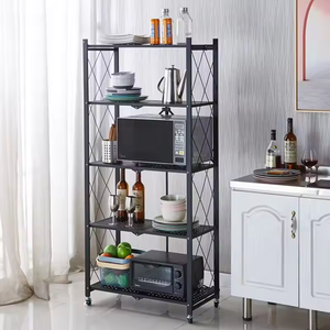 Nuevo producto, venta al por mayor, estante de almacenamiento de hierro plegable, ruedas giratorias, estante de cocina para el hogar, almacenamiento eficiente - Product Image 2