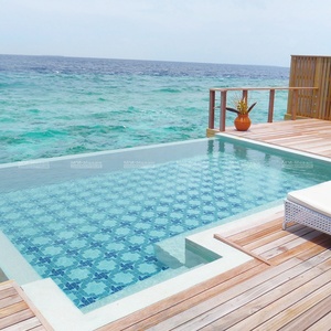 Méditerranée 2 "Triangle <span class=keywords><strong>Moulin</strong></span> À Vent Motif Bleu Couleur Mixte Piscine Carreaux Mosaïque En Céramique pour Hôtel Entrepreneur Projet - Product Image 5